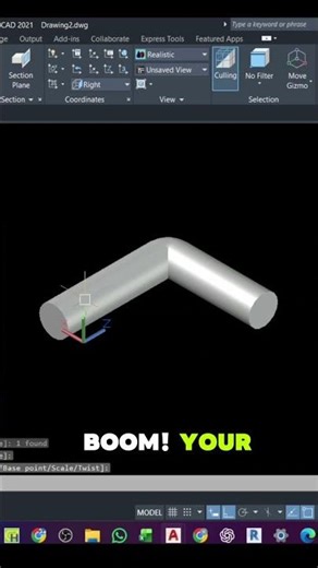 Create Pipe in AutoCAD 3D in 30 Seconds 🔥 (Sweep Command)