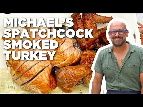 Michael Symon's Spatchcock Smoked Turkey | Symon's Dinners Cooking Out | Food Network