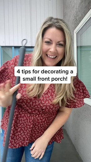 Sharing 4 easy ways to update your small front porch! 🏡 #nickeldesigns #frontporchdecor #homedecorhacks