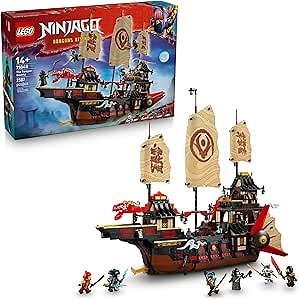 LEGO NINJAGO The Temple Bounty Building Toy - Multi-Level Boat W/6 Ninja Toy Minifigures for Kids, Ages 14+ - Model Building Kit with Display Stand - Dragons Rising Gift for Teen Boys & Girls - 71848