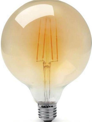 Geyer LED-Lampe 5W für Fassung E27 und Form G125 Warmes Weiß 350lm Dimmbar LVG125D