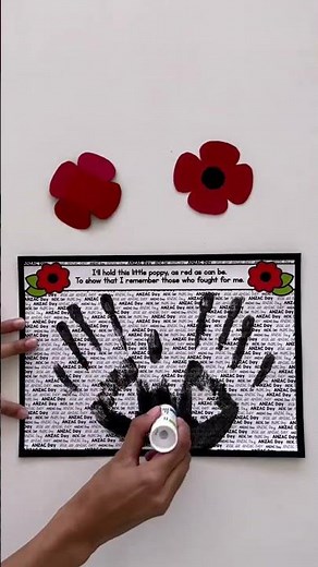 ANZAC Day: Holding a Poppy Handprint Craft