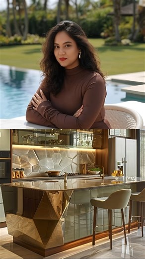 Arteo by Spandana on Instagram: "Sublime Kitchen by @spandanapb Elegance Reflects Within This Sublime Kitchen by Spandana for Arteo brings a rare harmony of geometry, reflection, and warmth, turning the Kitchen into a refined piece of livable art. Every facet and finish in this Kitchen glows with sculpted precision, where metallic tones meet soft textures in effortless balance. The island becomes the heart of the Kitchen, catching light like a crafted jewel and elevating the ambience with quiet