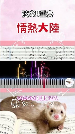 ☝️フルver.公開中🌷情熱大陸＊弦楽4重奏 #楽譜 #score #arrange
