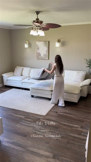 Living Room Makeover ☁️The Ultimate Cloud Sofa Review | PHI VILLA Modular Sectional