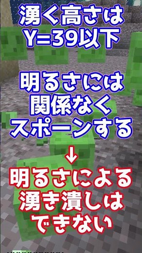 【マイクラ】スライムの湧き条件 #Shorts【Minecraft】