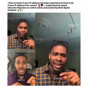 432K views · 6.4K reactions | How to check if your IP address has been reported and what to do if your IP address has ‘casted’  — Cybersecurity expert educates Nigerians on online safety and protecting their digital footprint  : @cyberseccord1 #Instablog9jaVibes #CyberSecurity #InternetSafety #OnlineSecurity #DigitalLife #NaijaTech #StaySafeOnline #TechTips #NaijaAwareness | Instablog9ja | Facebook