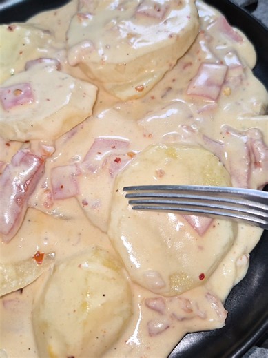 Papas a la crema con tocino receta fácil y rápida