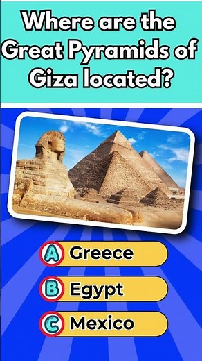General Knowledge Quiz | Where is the Great Pyramids of Giza? #quiz