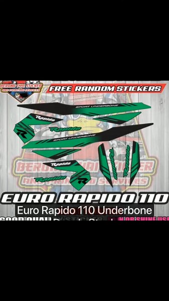 Euro Rapido 110 Underbone Decals: Stock Designs