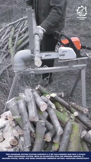 Continuous Chainsaw Cutting Station Innovation for Large-Scale Timber and Firewood Projects