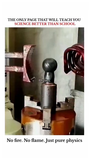 UNIVERSE | SCIENCE | TECHNOLOGY on Instagram: "What you're watching is induction heating - a process that uses magnetism instead of an open flame to heat metal. . . . A coil carrying an alternating current creates a rapidly changing magnetic field, which induces tiny swirling eddy currents inside the metal. . . . . Those currents generate heat due to the metal's resistance - so it literally heats itself from within. . . . This method is incredibly efficient and precise, often used in forging, ha