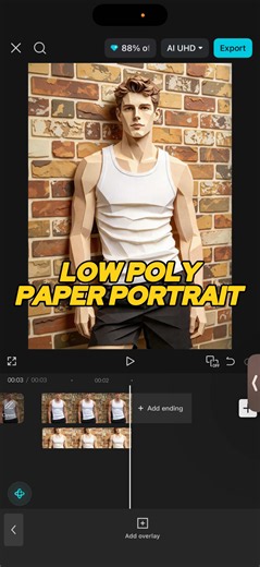 Here’s how to create this low poly paper portrait effect #CapCut #capcutpioneer #capcutphoto #videoviral #tutorial