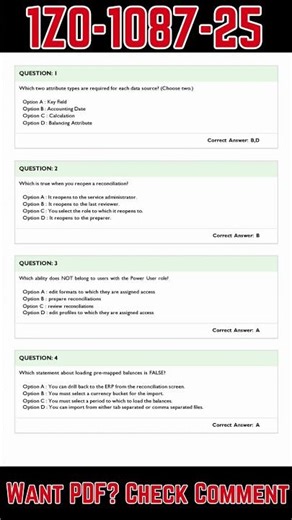 Practice Test - (Oracle Account Reconciliation 2025 Implementation Professional) 1Z0-1087-25