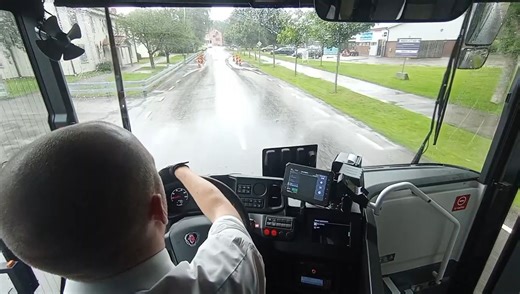 【车轮之旅】德国客运巴士雨中驾驶（前方展望）