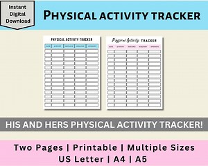 Physical Activity Tracker Printable, Physical Activity Log, Workout Log, Fitness Log, Exercise Log, Digital Download, US Letter, A4, A5, PDF - Etsy Australia