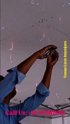 Fiber Optic Star Ceiling Installation #shorts #interiordesign #fiberoptics #diy