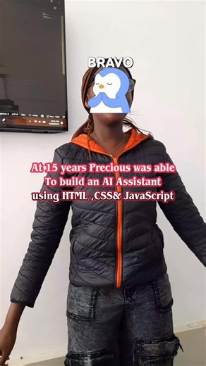 The AfricanStemGirl Hub on Instagram: "At just 15 Years old, Precious was able to build an AI assistant using HTML,CSS & JavaScript At AfricanStemGirl Hub, we simplify tech concepts, making it easier for our students to build real tech solutions. Our AI class for kids and teens allow students to learn essential AI skills like writing strong prompts, building websites, creating mobile apps, developing AI Agents, and building AI-powered solutions. Your child can learn this and much more. 💬 Talk t