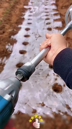 Electric Drill-Assisted Mulch Hole Puncher ! Multi-Tool, High-Efficiency, No More Bending, 🌾🔌✨✅💡