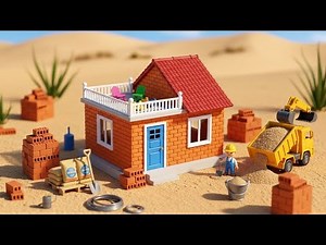 DIY Mini Brick House with Rooftop Terrace & Garage | Satisfying Mini Construction