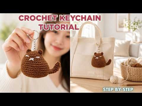 Easy Crochet Keychain Cat Pattern 🐾 | Cute Crochet Ideas | Step-by-Step Tutorial