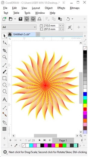 corel draw flower design #coreldraw