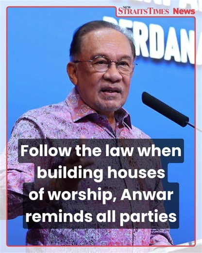 #NSTTV Prime Minister Datuk Seri Anwar Ibrahim has reiterated that all houses of worship must be constructed in accordance with existing laws and regulations, stressing that no religious structure may be erected arbitrarily. #MalaysiaNews #NSTOnline #AnwarIbrahim #HousesOfWorship