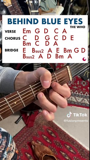 Learn to Play Behind Blue Eyes by The Who on Guitar