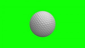 Golf ball spinning on green screen
