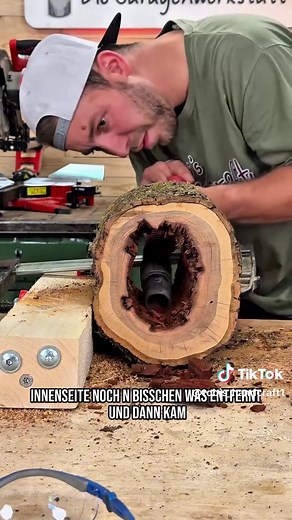 DIY Stehlampe aus Baumstamm selber bauen