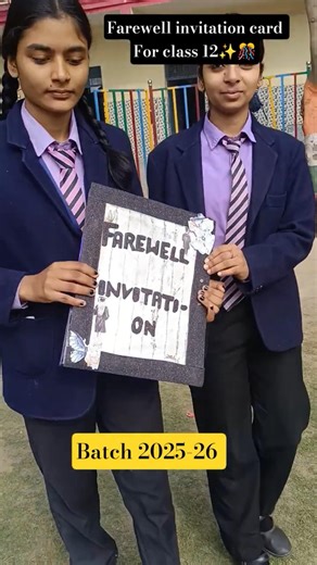 Beautiful 😍 invitation card for class 12 #invitation #farewell #class12 #school #viral #shorts