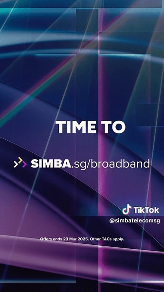 Enjoy great Tech Show deals from the comforts of your home! 💜One-time $20 OFF new SIMBA 10Gbps broadband sign-up 💜WIFI 7 10Gbps routers from only $159 online Promo Code: SIMBATECHFES Sign up now at SIMBA.sg/broadband. #SIMBA #SimplyTheBest #SIMBABroadband #10Gbps
