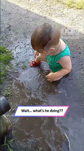 Toddler’s Epic Puddle Dive Caught on Camera | Wholesome Rain Fun!|| Heartsome 💖