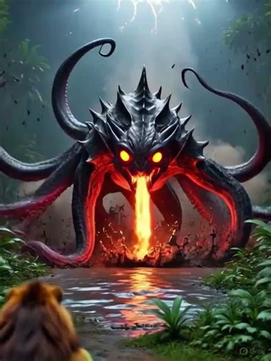 Neon Tiger 🐯 vs Alien Monster 👽 | Dog ne milkar Bachaya Jungle! 😱🔥 #shorts