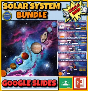 The Solar System Bundle:7 Drag & Drop Worksheets:Google Slides:Distance Learning