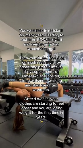 That stubborn PCOS belly fat? 👀 😮‍💨 Often a sign of insulin resistance holding you back. But by prioritizing a few lifestyle changes, like 30g of protein at each meal, daily supplements to support blood sugar balance and fill nutrient gaps, adding in walks and slow-weighted-workouts, and staying consistent, your body can start to heal from the inside out! ✨ Get started healing and pick out your supplements made specifically for PCOS Cysters on our Ovafit website. #pcos #pcosweightloss #pcosdi