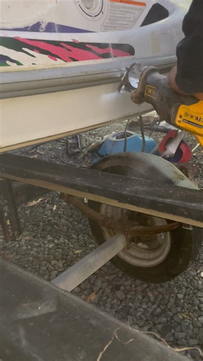 Destroying this jet ski with a sawzall #destruction #jetski #kawasaki