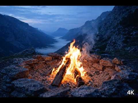 4K Campfire Relaxation (1H) 🔥 Peaceful Nature Sounds for Sleep & Study