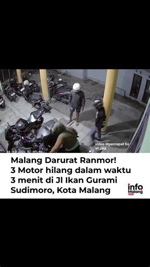 Laporan warga : Halo untuk warga malang Minta tolong bantuannya ya buat share dan up informasi terkait kehilangannya 3 sepeda motor yang terjadi pada saya dan teman saya di jalan Ikan Gurami, Sudimoro, Kota Malang BEAT W 3262 FI, SCOOPY S 3209 IJ Kami sangat mbutuhkan bantuan kalian dan terimakasih banyak #malang #infomalang #kotamalang #malang24jam #malangterkini