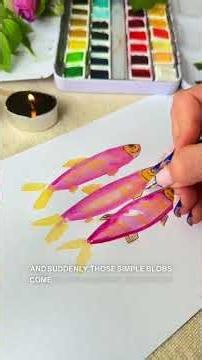 Watercolor Fish #watercolor #art #painting #summerpainting #watercolorideas #fish #diy #drawing