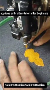 applique embroidery work, tutorial for beginners YouTube Short, embroidery mentor