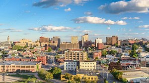 Portland, Maine, USA downtown cityscape time lapse. Stock Video