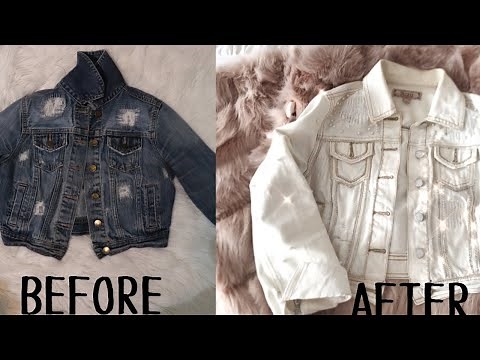 How to Bleach Denim | DIY Rhinestones Denim Jacket