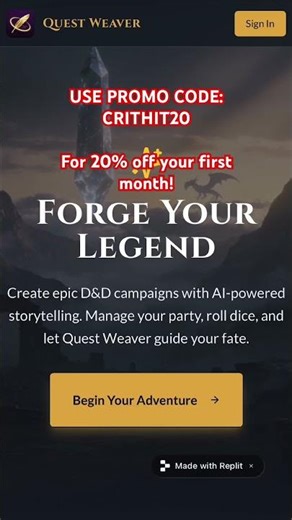 Check out questweaver.online for your next DnD adventure! #dnd #ttrpg #criticalrole #dungenmaster