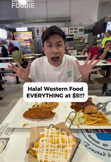 Craving Western food that’s delicious, affordable and HALAL? 🤩 Look no further than $5 Western! 🍔🍟 From juicy chicken chops to crispy fish & chips, everything is just $5! 😱✨ 📍 Locations: •\t5 Upper Boon Keng Road, Singapore •\t71 Woodlands Industrial Park E9 (Wave 9), Singapore ⏰ Open daily from 11 AM to 9 PM!