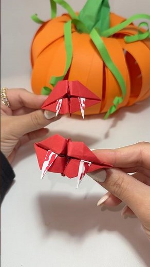 DIY Vampire Lips 🩸 | Easy Origami Fangs from Paper | Halloween Craft Idea