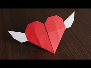 How to Make an Origami Heart with Wings