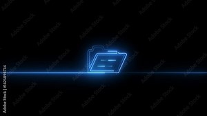 Document file downloading or transfer process with arrow icon animation. Fast file transfer, quick torrent of copying data from folder to folder on computer,