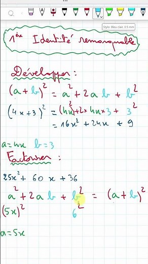 Pour maîtriser la 1ère identité remarquable Développer et Factoriser