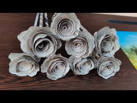 How To Make Newspaper Rose | DIY Newspaper Roses